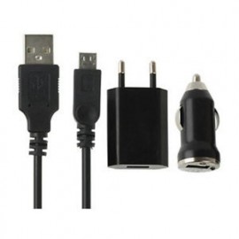 CARICATORE AUTO/CASA 3 IN 1 NERO (B-2016)