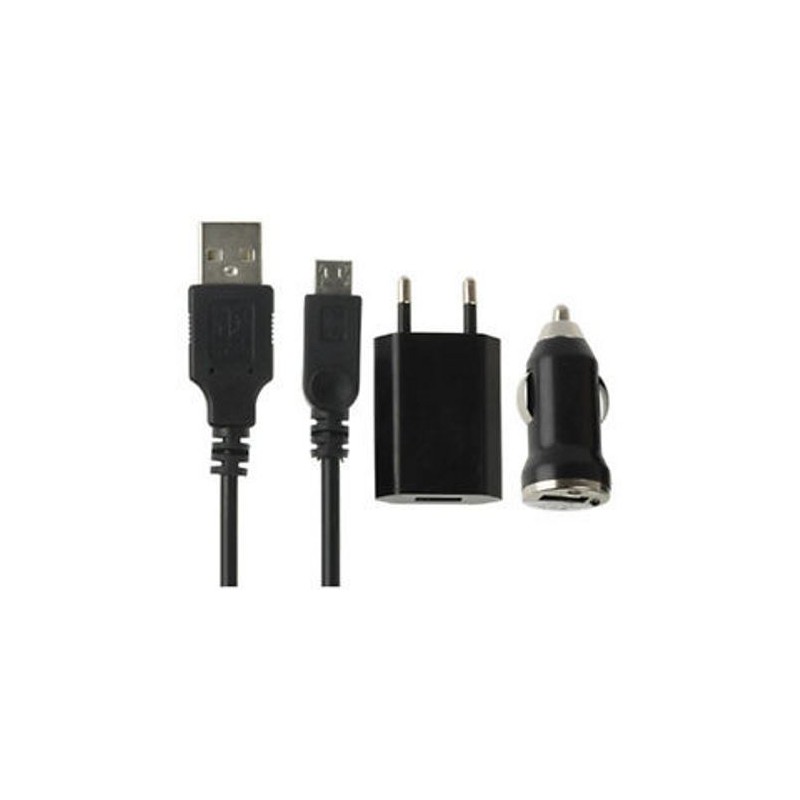 CARICATORE AUTO/CASA 3 IN 1 NERO (B-2016)