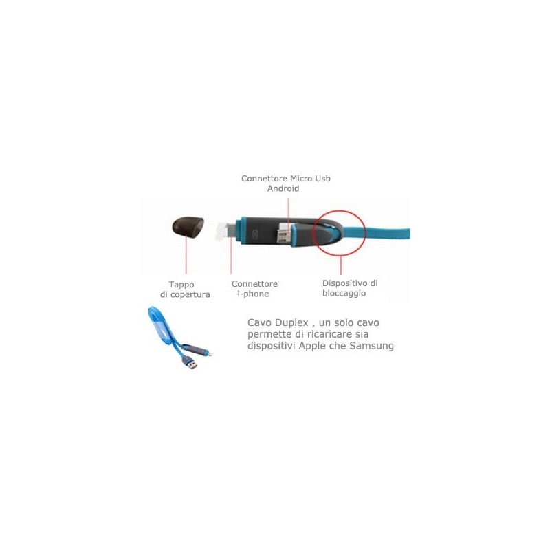 CAVO TC 122 IBRIDO APPLE/MICRO USB 1MT