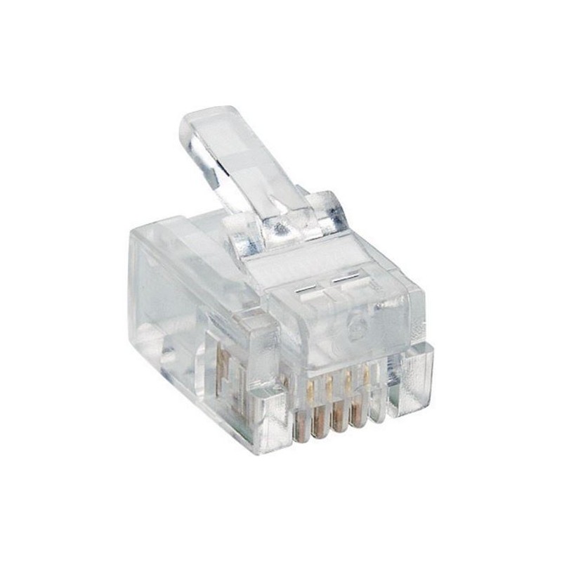 CONNETTORE PLUG TELEFONICO RJ11 6P4C (CONF. 50PZ) (CV-LAN-054)