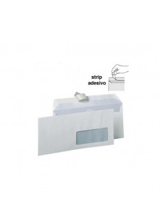 BUSTE BIANCHE 110X230MM C/FINESTRA 90GR + STRIP DA 500PZ