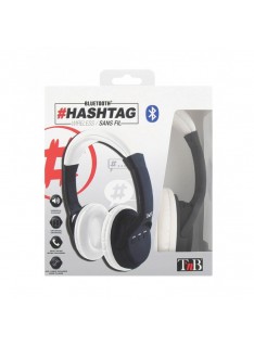 CUFFIE MICROFONO HASHTAG BLUETOOTH NERA/BIANCA (CBHTAGWH)