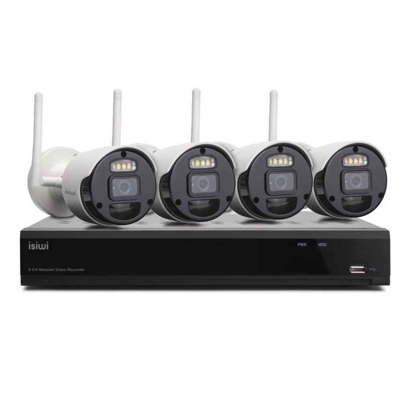 KIT SISTEMA DI SORVEGLIANZA NVR 8 CANALI + 4 TELECAMERE (ISW-K1N8BF2MP-4) WIRELESS