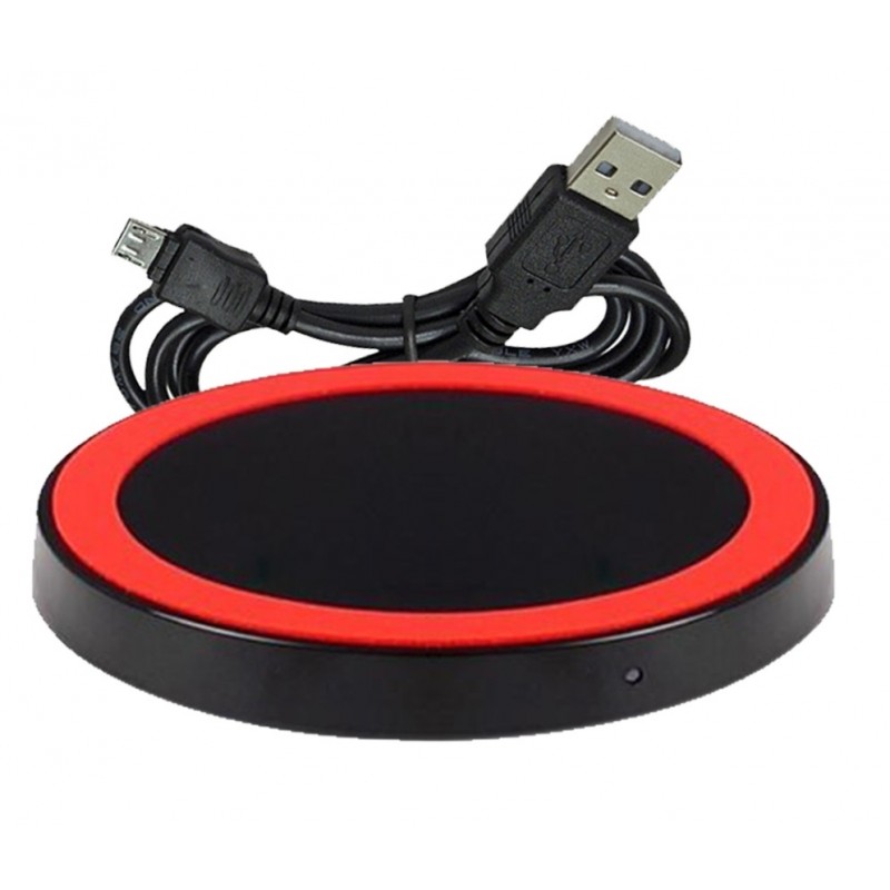 WIRELESS CHARGER QI 76 - RICARICA WIRELESS - NERO/ROSSO