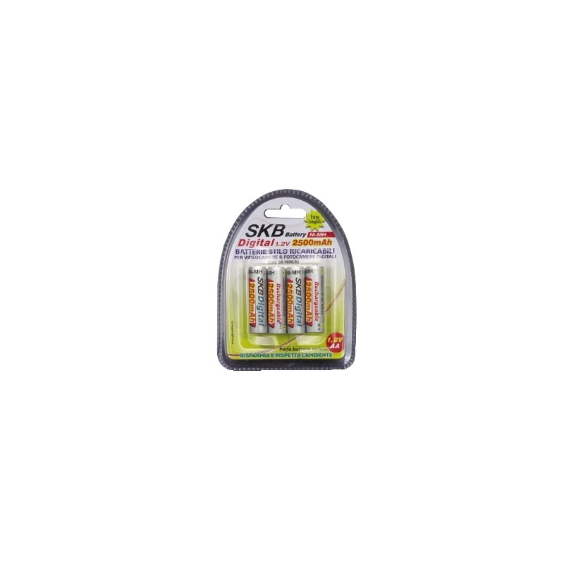 BATTERIE RICARICABILI STILO "AA" 2500MAH CONF. 4PZ (38195055)