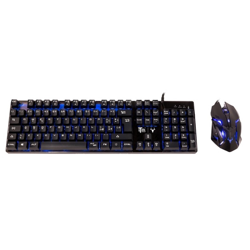 KIT TASTIERA + MOUSE NERA TAURUS T15M1 (ITKT15M1) GAMING RETROILLUMINATA