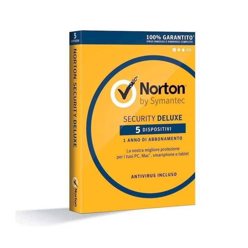 SOFTWARE NORTON SECURITY DELUXE 2019 - 5 DISPOSITIVI - 1 ANNO