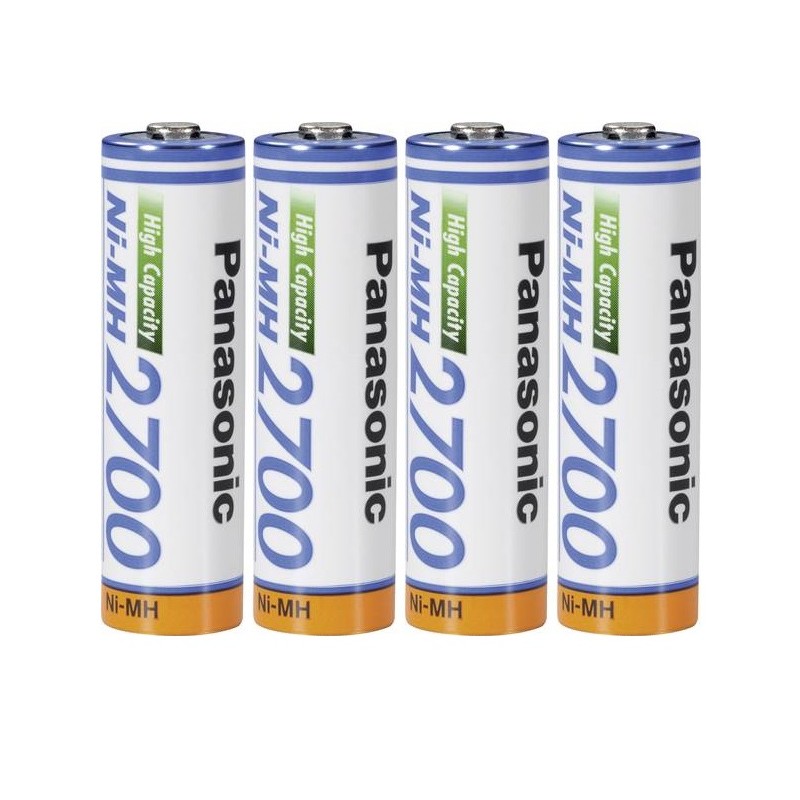 BATTERIE RICARICABILI STILO "AA" 2700MAH CONF. 4PZ (BK-3HGAE/4BE)