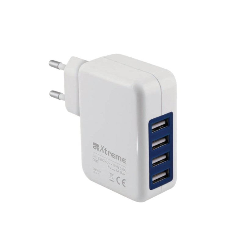 CARICATORE 4 PORTE USB PER TABLET/SMARTPHONE