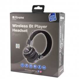CUFFIE MICROFONO WIRELESS BT + FM + MICROFONO NERE