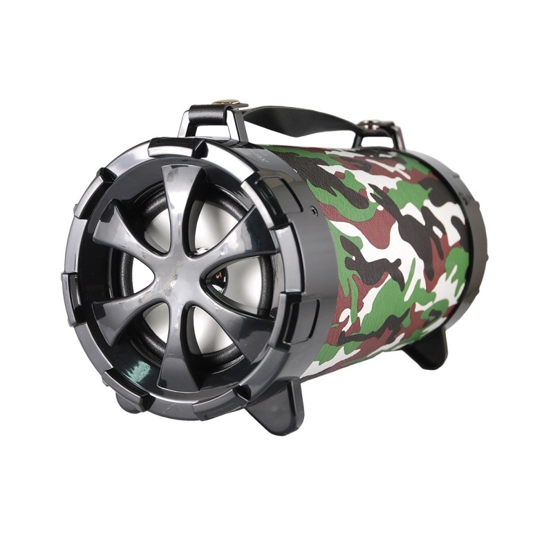 CASSA MINI SPEAKER WIRELESS PORTATILE BLUETOOTH BOOM BOX CAMOUFLAGE NERA