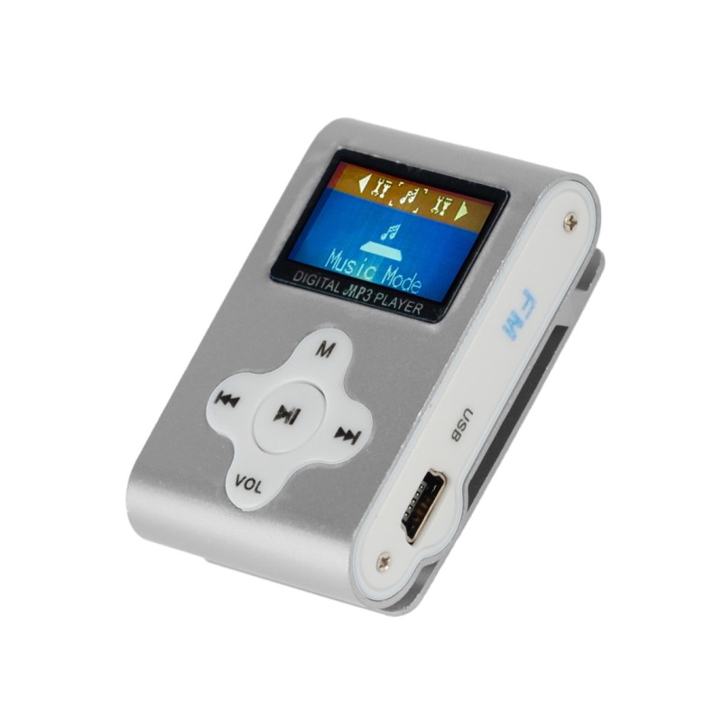 LETTORE MP3 CON TF CARD 8 GB E FM RADIO SILVER (27611S)