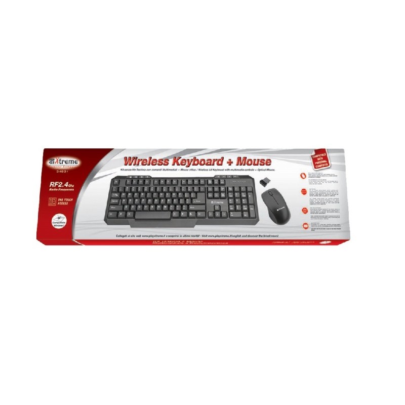 KIT TASTIERA + MOUSE 34631 WIRELESS NERA