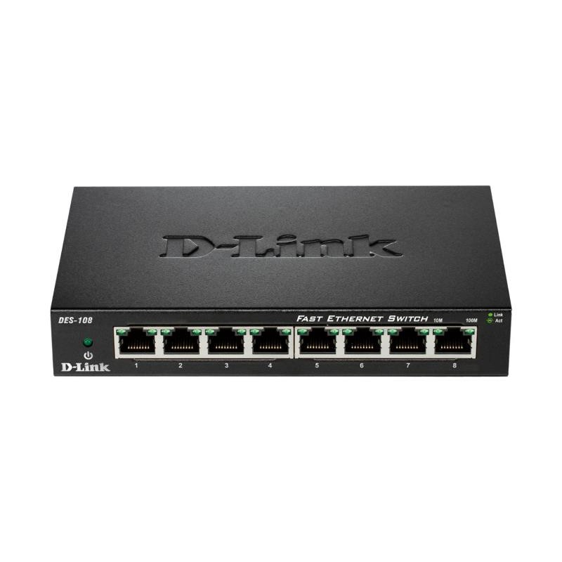 SWITCH RETE 8 PORTE 10/100 DES-108