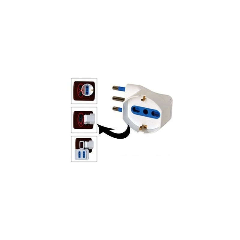 ADATTATORE SPINA 16A SCHUKO 90° SALVASPAZIO