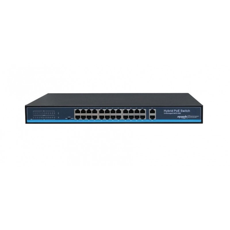 SWITCH RETE 24 PORTE 10/100 MBPS + 2 GIGABIT POE (SW-UF24P2GV-072)