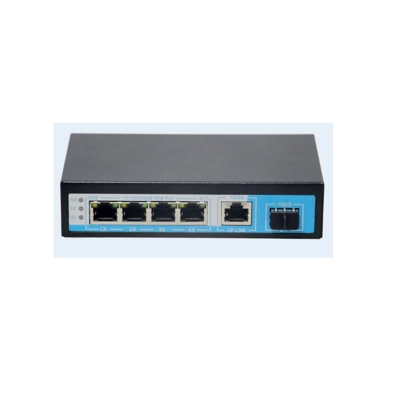 SWITCH RETE 4 PORTE 10/100/1000 MBPS POE (SW-UG4P1L1S-068)