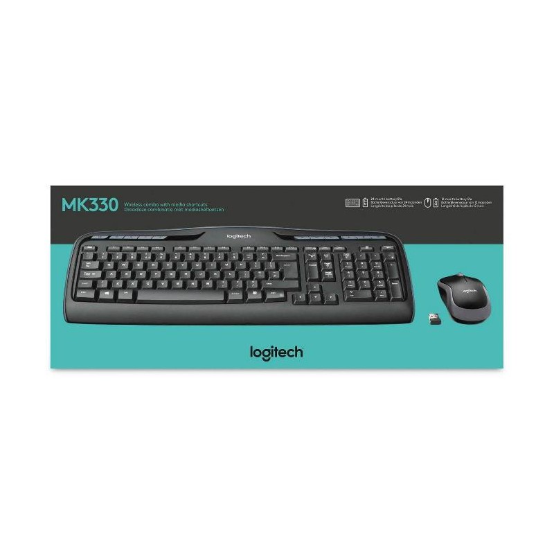 KIT MK330 TASTIERA + MOUSE WIRELESS NERA