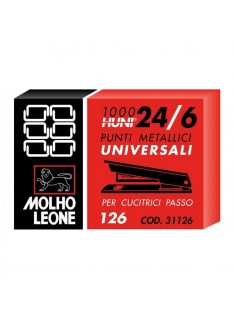 PUNTI METALLICI PASSO 126 CONF DA 10 PZ (1000 PUNTI TOTALI)