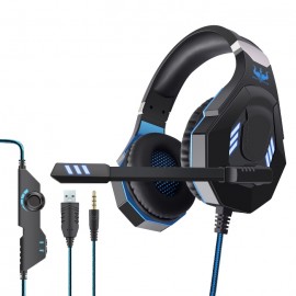 CUFFIA CON MICROFONO GT 93BL LED BLU GAMING