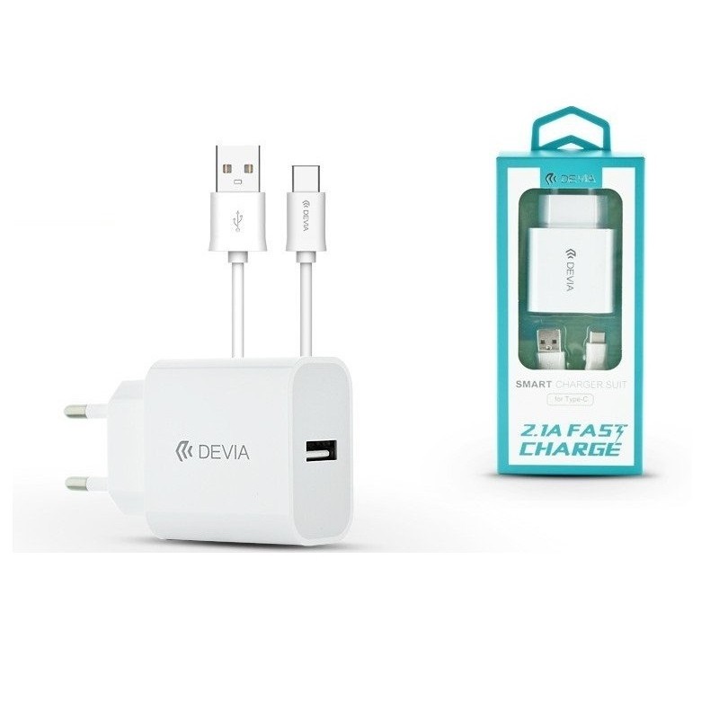 CARICABATTERIE DA PARETE FAST CHARGE + CAVO TYPE C (DESC21C124W)