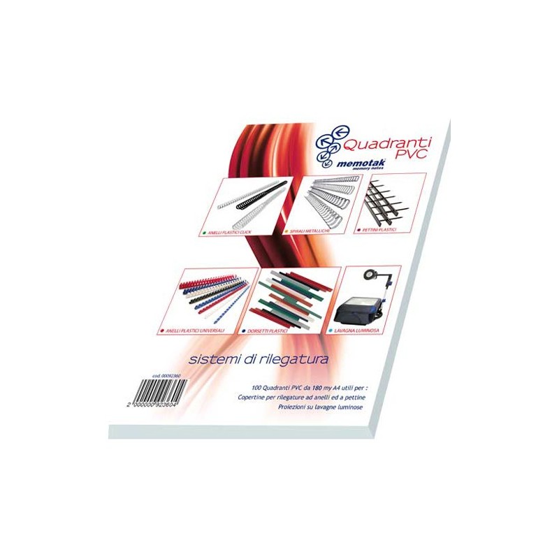 COPERTINE PVC QUADRANTI A4 150M 100PZ.
